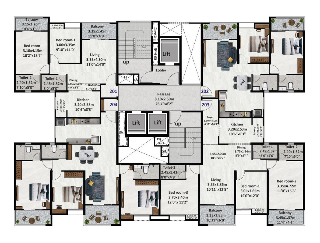 Nyati Emerald 2 BHK Floor Plan