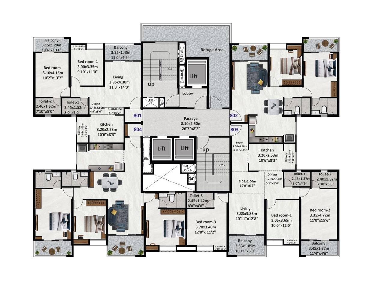 Nyati Emerald 3 BHK Floor Plan